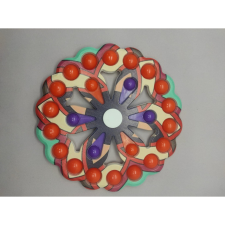 Jucarie Antistres, , Model Simple Dimple, Fidget Toy Spinner, cu 24 Buline, Multicolor [5]