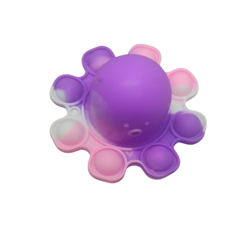 Jucarii Senzoriale, Fidget Toys - Jucarie Antistres, , Tip Pop It, Caracatita Reversibila, din Silicon, 20 x 10 cm, Mov