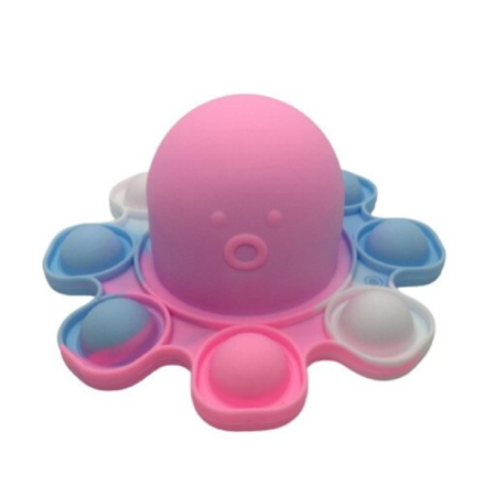 Jucarie Antistres, , Tip Pop It, Caracatita Reversibila, din Silicon, 20 x 10 cm, Multicolor/Lila [2]