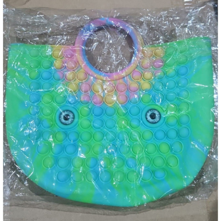 Jucarie Antistres, , Tip Pop It Now and Flip It, Geanta, din Silicon, 28 cm, Multicolor [1]