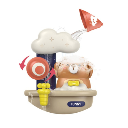 Jucarie de baie , Ursulet in cada cu spuma, 29 cm, Jucarie interactiva, Multicolor [3]