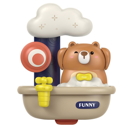 Jucarii Senzoriale, Fidget Toys - Jucarie de baie , Ursulet in cada cu spuma, 29 cm, Jucarie interactiva, Multicolor