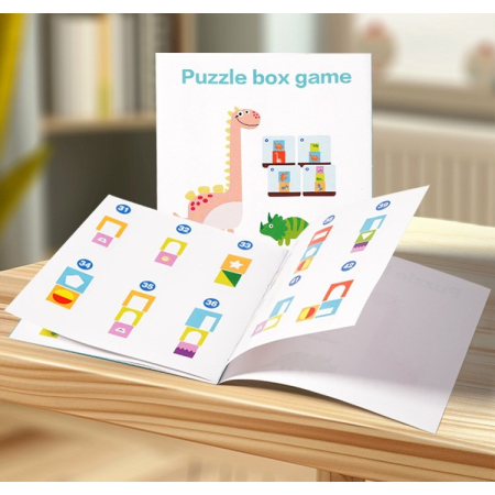 Jucarie de Construit, , Puzzle Box, Blocuri Stivuibile, 4-6 Ani, 5 Cuburi, 48 de Modele de Construit, 1 Manual, 12.8 x 12.8 x 12.8 cm, Multicolor [2]