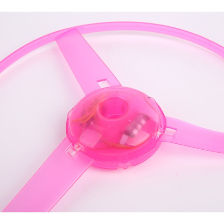 Jucarie Disc Zburator, Distractiv pentru Copii, , Aruncator Manual din Plastic, cu Lumini, Roz [4]