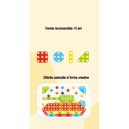 Jucarie educativa pentru copii, , Set 258 piese, 6 in 1, Valiza cu bormasina, Multicolor [4]