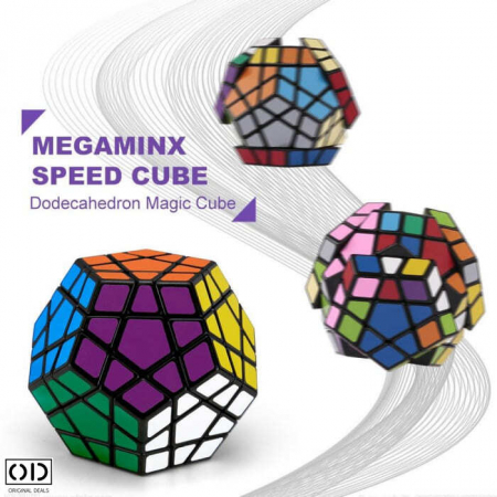Jucarie Inteligenta Antistres, Dodecaedru Magic Rubik, 12 Fete multicolore, Pro Premium PVC, Original Deals [8]