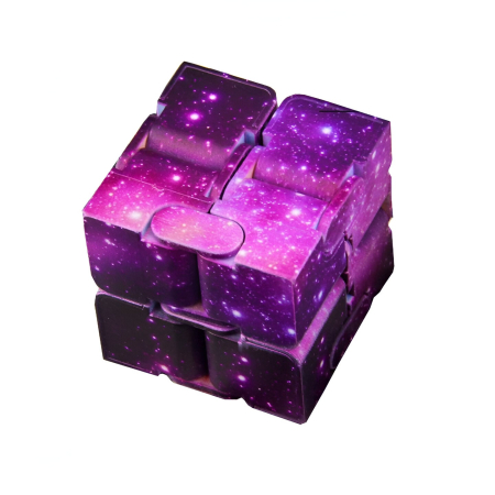 Jucarie Interactiva Antistres cu Miscari Infinite, Cub Magic, 3 ani, 4x4x4cm, Violet [3]