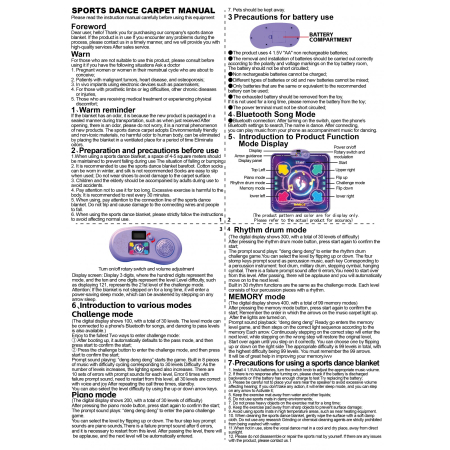 Jucarie Interactiva, , Covor Muzical de Dans, 4-6 Ani, Bluetooth, 4 Moduri, 90 x 90 cm, Mov [5]