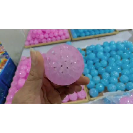 Jucarie Interactiva, , Minge Saltareata Crystal Ball, cu Banda Elastica, 6 cm, +7 Ani, din Plastic, Roz [2]