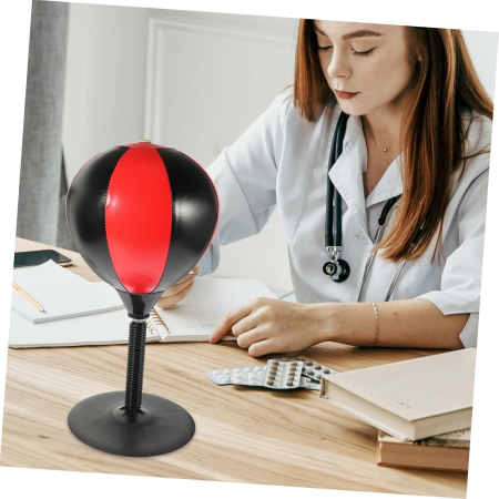 Jucarie Interactiva, , Model Sfera de Box cu Suport de Masa, Inaltime Reglabila, +3 Ani, 10.5 x 20 x 23.5 cm, Rosu/ Negru [2]