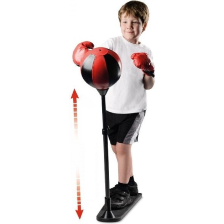 Jucarie Interactiva, , Model Sfera de Box de Picior, Manusi Incluse, Inaltime Reglabila, +3 Ani, 120 x 25 x 52.5 cm, Rosu/ Negru [1]