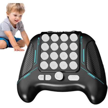 Jucarie Interactiva Pop It, , Tip Consola, Anti-Stres, 5 Moduri de Joc, din ABS si Silicon, +3 Ani, Sunete si Lumini Model Controller, Negru [4]