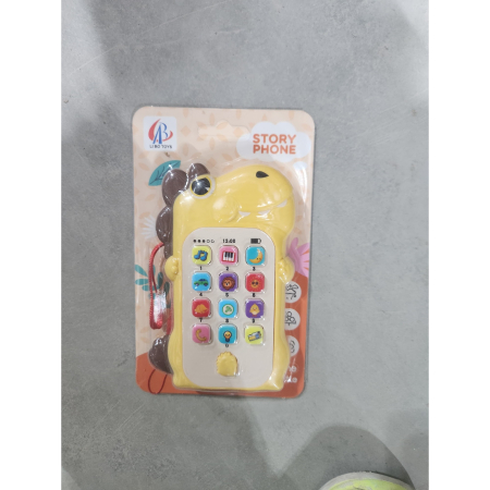 Jucarii interactive - Jucarie Interactiva, , Telefon Inteligent, Model Dinozaur, Functii Educative, Muzicale si Voce, 4-6 ani, 19 x 11.5 cm, din Plastic, Galben