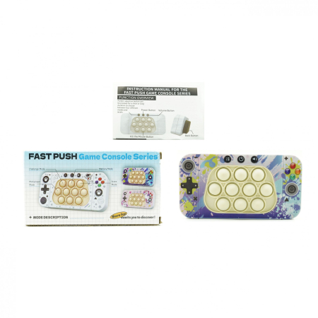 Jucarie interactiva tip consola pentru copii , speed push whack-a-mole, joc de viteza pop it, material ABS/silicon, cu nivele, sunete si lumini, 15.5 x 7.6 x 5.3 cm, model culori, multicolor [1]