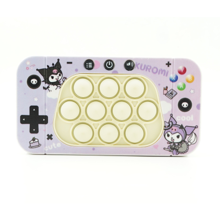 ✨TOATE PRODUSELE✨ - Jucarie interactiva tip consola pentru copii , speed push whack-a-mole, joc de viteza pop it, material ABS/silicon, cu nivele, sunete si lumini, 15.5 x 7.6 x 5.3 cm, model elfi, mov