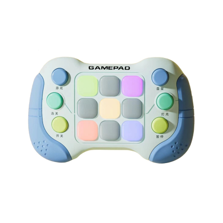 ✨TOATE PRODUSELE✨ - Jucarie Interactiva , Tip Consola Pop It, 6 butoane functionale, 5 Moduri de Joc, 600 Niveluri, + 3 ani, Albastru/Gri