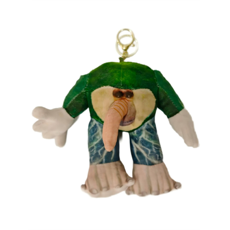 Jucarii de Plus Brainrot - Jucarie Moale de Plus de Tip Breloc, , Model Italian Brainrot Omul Copac Brr Brr Patapim, 20 x 17 cm, Verde inchis