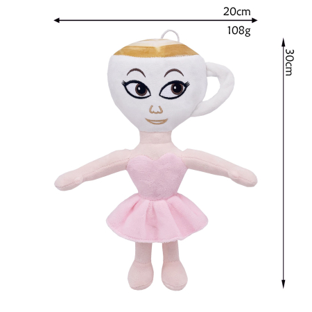 Jucarie Moale de Plus Italian Brainrot, , cu Agatatoare, Model Ballerina Cappuccina, Jucarie Moale pentru Copii, 30 x 20 cm, Roz [1]