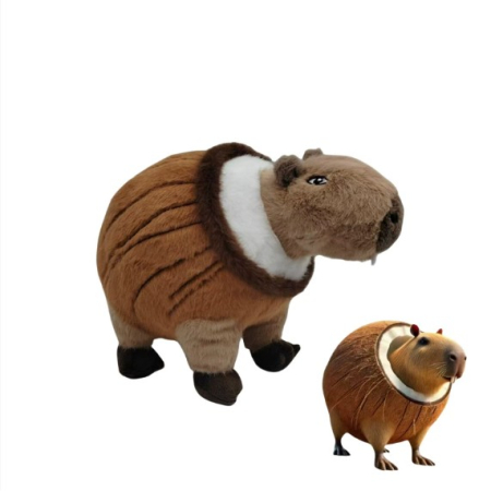 Jucarie Moale de Plus Italian Brainrot, , cu Agatatoare, Model Capybara, Jucarie Moale pentru Copii, 25 x 17 cm, Maro [1]