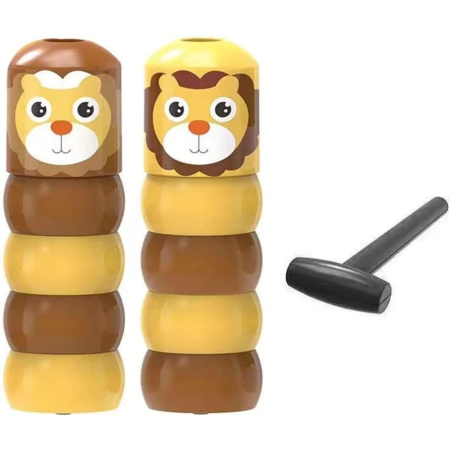 Jucarie Pentru Copii, , Leu Indestructibil, 6 Piese Demontabile, +3 Ani, Maro/Galben [7]