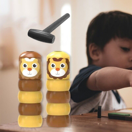 Jucarie Pentru Copii, , Leu Indestructibil, 6 Piese Demontabile, +3 Ani, Maro/Galben [6]