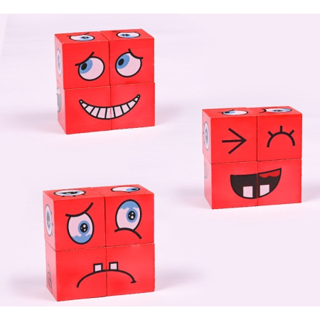 Jucarie Pentru Copii Montessori , Cub din Lemn, Asamblare Fete, 64 de Carti Distractive, pentru Baieti si Fete, Varsta +3 ani, Educativ, Cutie din Aluminiu, 13.5 x 4 x 9 cm, multicolor [6]