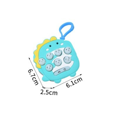 Jucarie pentru copii portabila , joc Gopher, cu lumini si muzica, tip breloc, model dinozaur, material silicon si ABS, albastru [1]