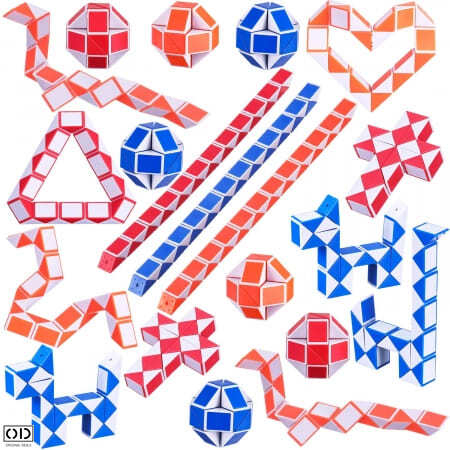 Rigla Rubik, Jucarie Inteligenta care Dezvolta Dexteritatea si Imaginatia Copiilor, 24 Piese, Verde, Original Deals [4]