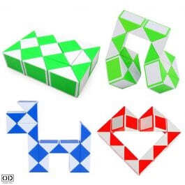 Rigla Rubik, Jucarie Inteligenta care Dezvolta Dexteritatea si Imaginatia Copiilor, 24 Piese, Verde, Original Deals [8]