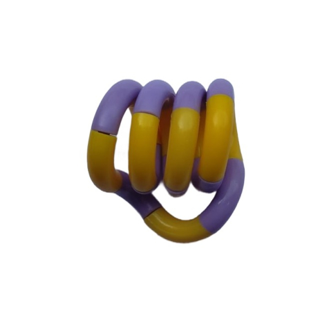 ✨TOATE PRODUSELE✨ - Jucarie Senzoriala Antistres, , Fidget Twist, cu Miscari Infinite de Decompresie, 2 Culori, Galben/Mov, + 3 ani