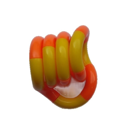 Jucarie Senzoriala Antistres, , Fidget Twist, cu Miscari Infinite de Decompresie, 2 Culori, Galben/Portocaliu, + 3 ani [2]