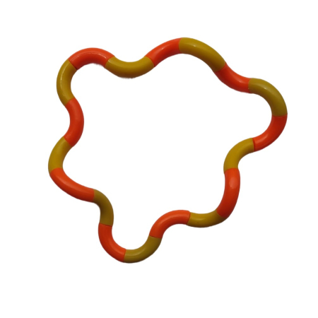 ✨TOATE PRODUSELE✨ - Jucarie Senzoriala Antistres, , Fidget Twist, cu Miscari Infinite de Decompresie, 2 Culori, Galben/Portocaliu, + 3 ani