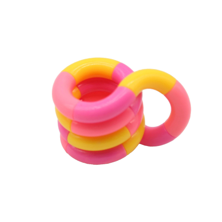 ✨TOATE PRODUSELE✨ - Jucarie Senzoriala Antistres, , Fidget Twist, cu Miscari Infinite de Decompresie, 2 Culori, Galben/Roz, + 3 ani