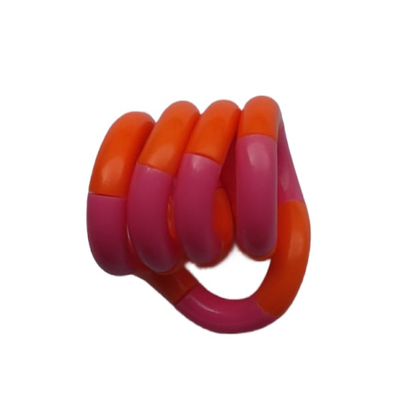 ✨TOATE PRODUSELE✨ - Jucarie Senzoriala Antistres, , Fidget Twist, cu Miscari Infinite de Decompresie, 2 Culori, Portocaliu/Roz, + 3 ani