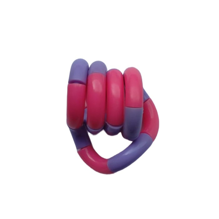 ✨TOATE PRODUSELE✨ - Jucarie Senzoriala Antistres, , Fidget Twist, cu Miscari Infinite de Decompresie, 2 Culori, Roz/Mov, + 3 ani