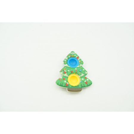 Jucarie senzoriala antistres, Simple Dimple, Breloc cu 2 bulinute, Brad, Multicolor [1]