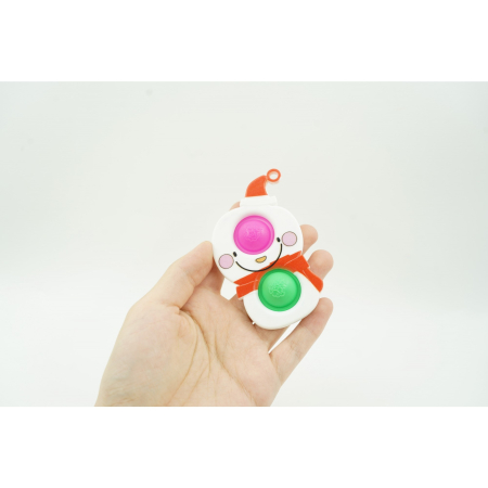 Jucarie senzoriala antistres, Simple Dimple, Breloc cu 2 bulinute, Om de zapada, Multicolor [2]