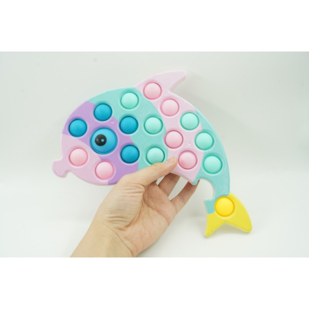 Jucarie senzoriala antistres, Simple Dimple, Delfin, Macarons, [4]