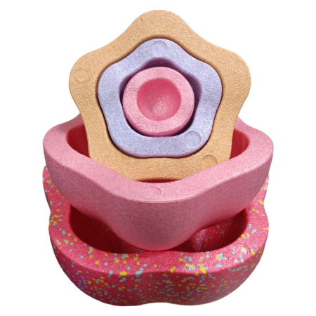 Jucarie Senzoriala de Echilibru, , Tip Stepping Stones, 5 Piese, din Spuma, pentru Miscare, Sarituri, Prindere, Diametru 28 cm, Model 1, Multicolor [8]