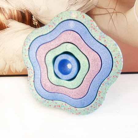 Jucarie Senzoriala de Echilibru, , Tip Stepping Stones, 5 Piese, din Spuma, pentru Miscare, Sarituri, Prindere, Diametru 28 cm, Model 4, Multicolor [3]