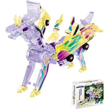 Jucarie Transformabila 2in1, , Crystal Wing Flying Dragon, Masina/Dragon, Atractie Magnetica, Fluorescent, +3 Ani, din ABS, Multicolor [4]