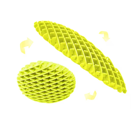 ✨TOATE PRODUSELE✨ - Jucarie Worm Fidget de Decompresie, , Anti Stres, Dimensiune Compacta 10 cm, Dimensiune Extinsa 24.5 cm, Galben