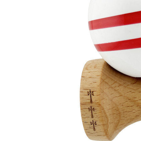Kendama X CHICANOS Originala, Profesionala, , Big Cups V2, Super Sticky cu Cupe Mari, Rulment Metalic, din lemn 18 cm, Ata 55 cm, Negru/Alb [6]