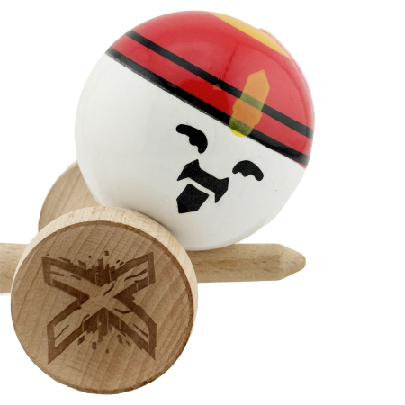 Kendama X Originala, Profesionala, , Big Cups V2, Model Rege Super Sticky Legendary Cupe Mari, Rulment Metalic cu Ata 55 cm, Maner Maro [6]