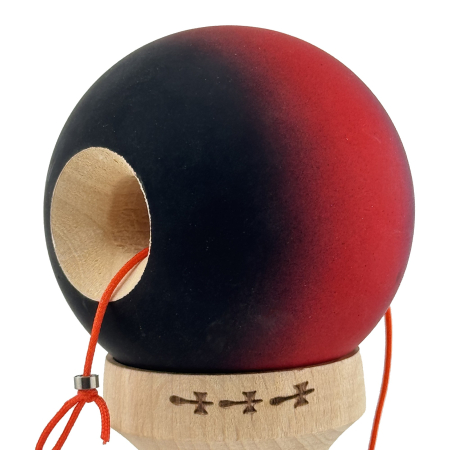 Kendama X Originala, Profesionala, , Big Cups V2, Rubber Grip cu Cupe Mari, Rulment Metalic cu Ata 55 cm, Mov/Rosu/Negru [7]