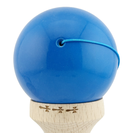 Kendama X Originala, Profesionala, , Big Cups V2, Super Sticky cu Cupe Mari, din lemn 18 cm, Rulment Metalic cu Ata 55 cm, Albastru/Alb [8]