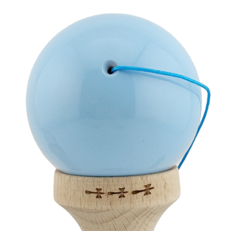 Kendama X Originala, Profesionala, , Big Cups V2, Super Sticky cu Cupe Mari, din lemn 18 cm, Rulment Metalic cu Ata 55 cm, Albastru deschis/Roz [7]
