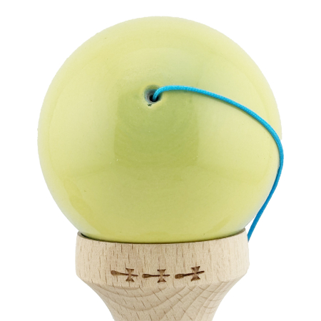 Kendama X Originala, Profesionala, , Big Cups V2, Super Sticky cu Cupe Mari, din lemn 18 cm, Rulment Metalic cu Ata 55 cm, Galben/Albastru [8]