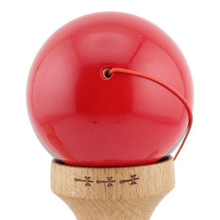 Kendama X Originala, Profesionala, , Big Cups V2, Super Sticky cu Cupe Mari, Rulment Metalic, din lemn 18 cm, Ata 55 cm, Rosu/Negru/Galben [8]