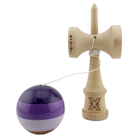 Kendama X Originala, Profesionala, , Big Cups V2, Super Sticky Legendary Cupe Mari, Rulment Metalic cu Ata 55 cm, Purpuriu/Mov/Lila [2]